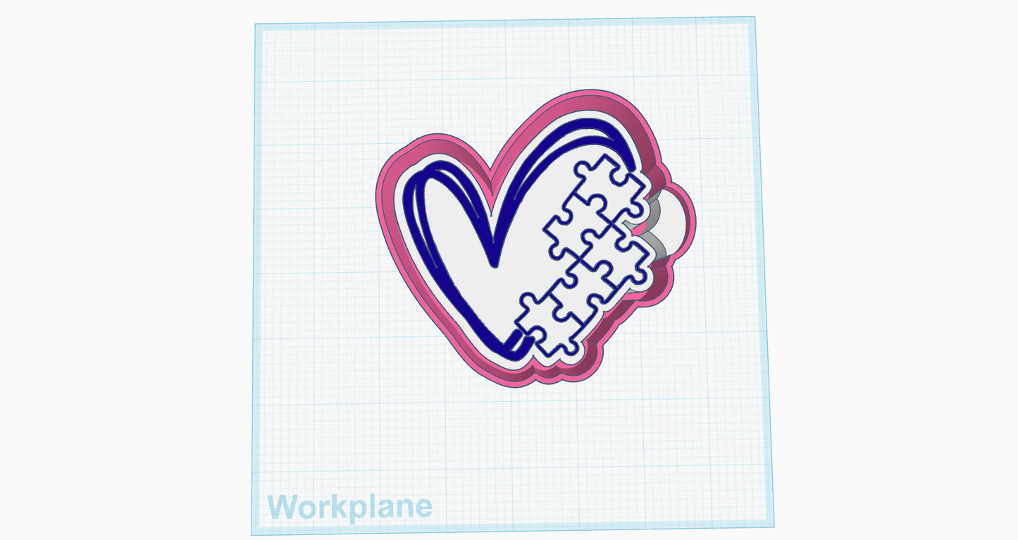 Autism Heart Puzzle Silicone Mold
