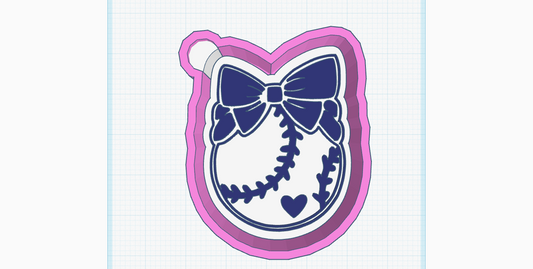 Baseball with Bow Silicone Mold