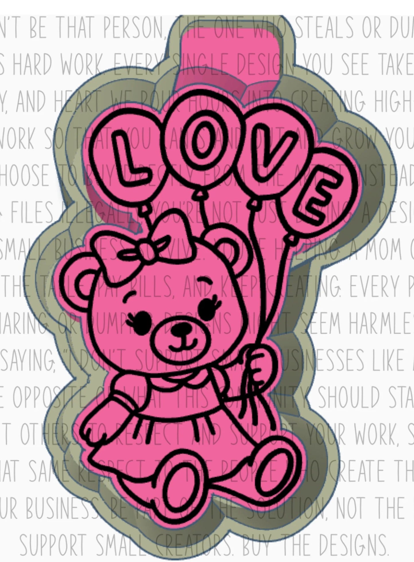 Beary Love Balloons Silicone Mold