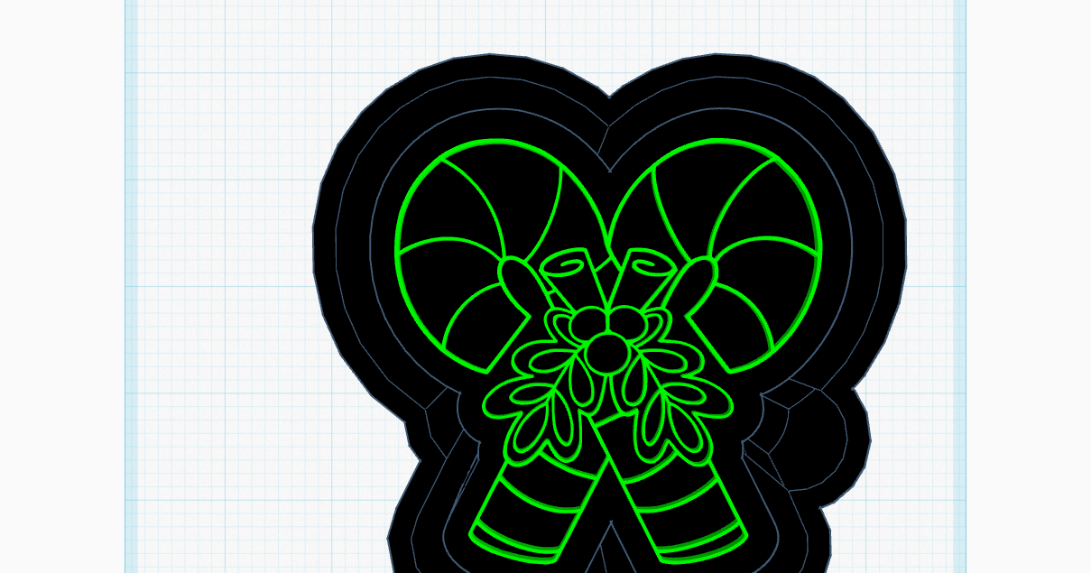 Candy Cane Holly Silicone Mold