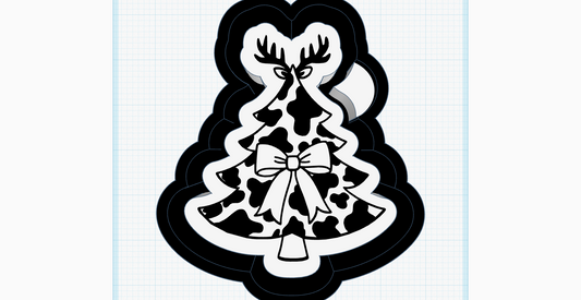 Cow Print Reindeer Tree Silicone Mold