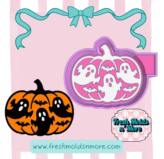 Ghosts in Pumpkin Silicone Mold