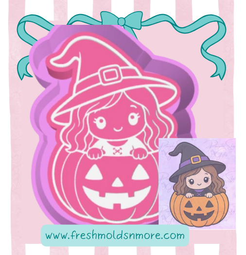Witch in Pumpkin Freshie Mold