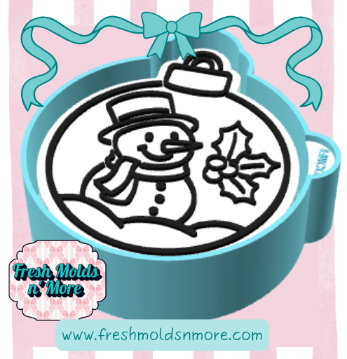 Snowman Christmas Ornament Freshie Mold