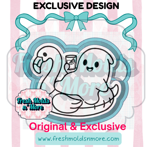 Ghostie Flamingo Floatie Silicone Mold
