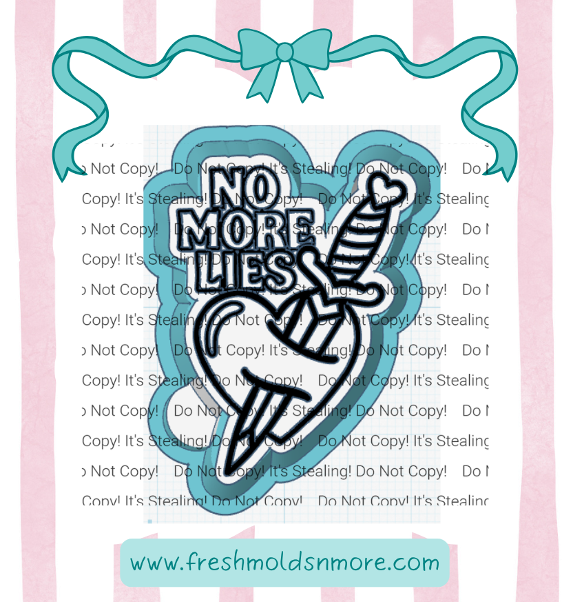 No More Lies Heart & Dagger Silicone Mold