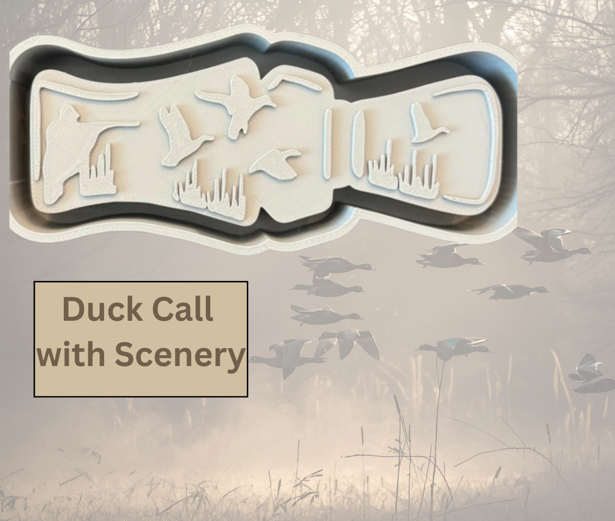 Duck Call with Scenery Silicone Mold
