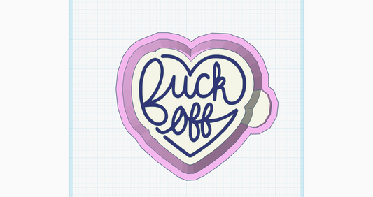 F Off Heart Silicone Mold