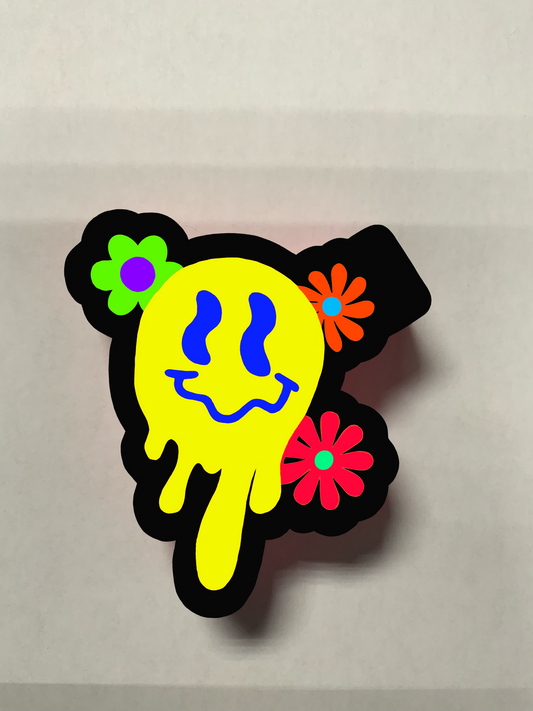 Melting Smiley with Flowers Silicone Mold