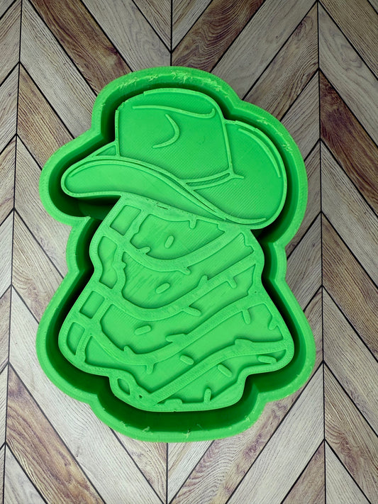 Christmas Tree Cake with Cowboy Hat