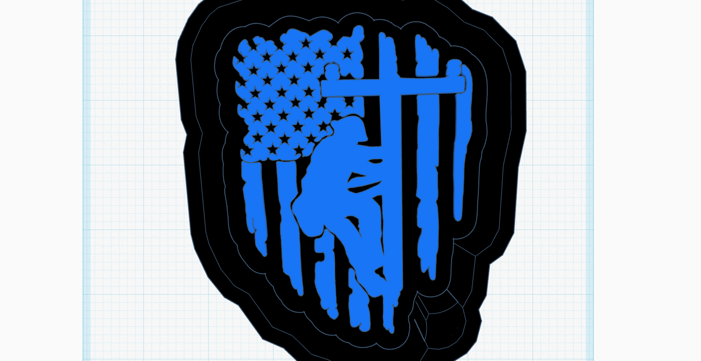 Lineman USA Flag Silicone Mold