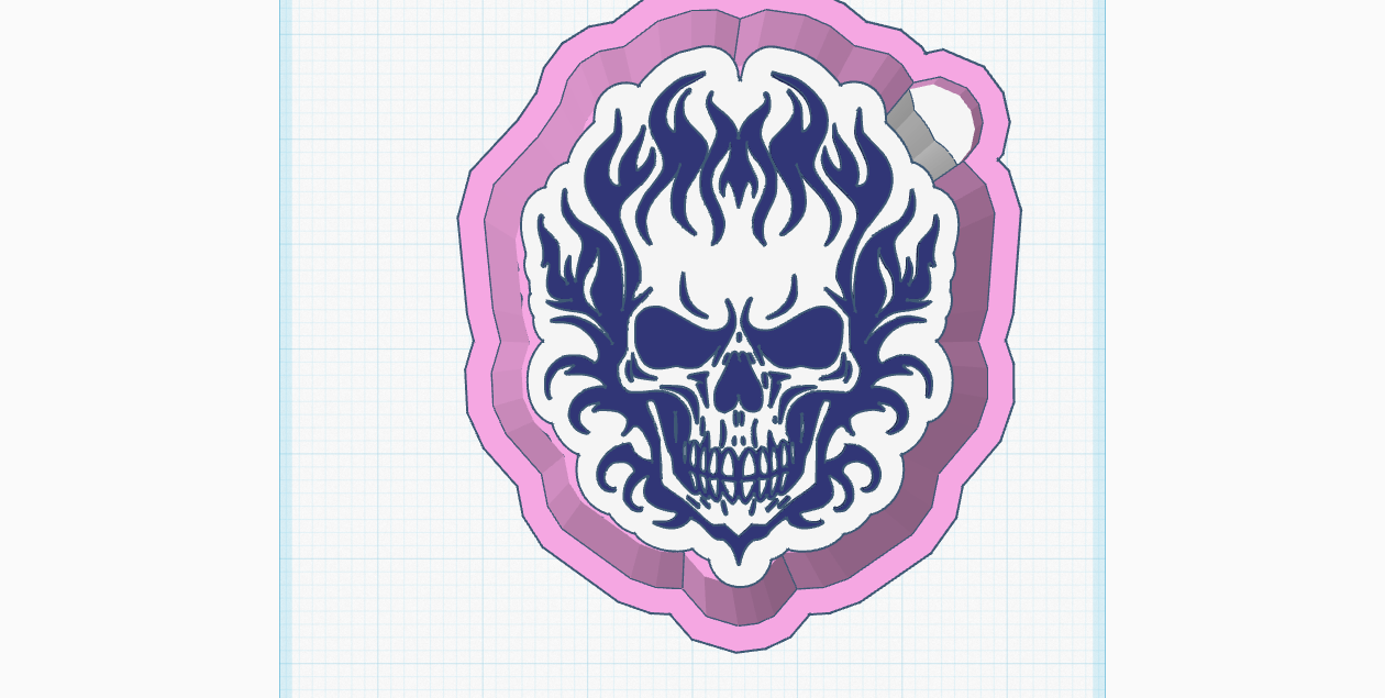 Skull of Flames Silicone Mold