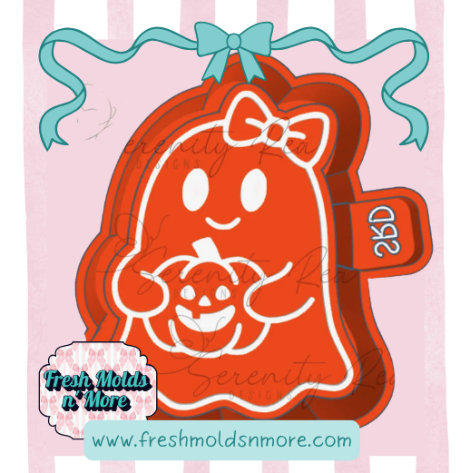 Cute Ghost with Pumpkin Silicone Mold