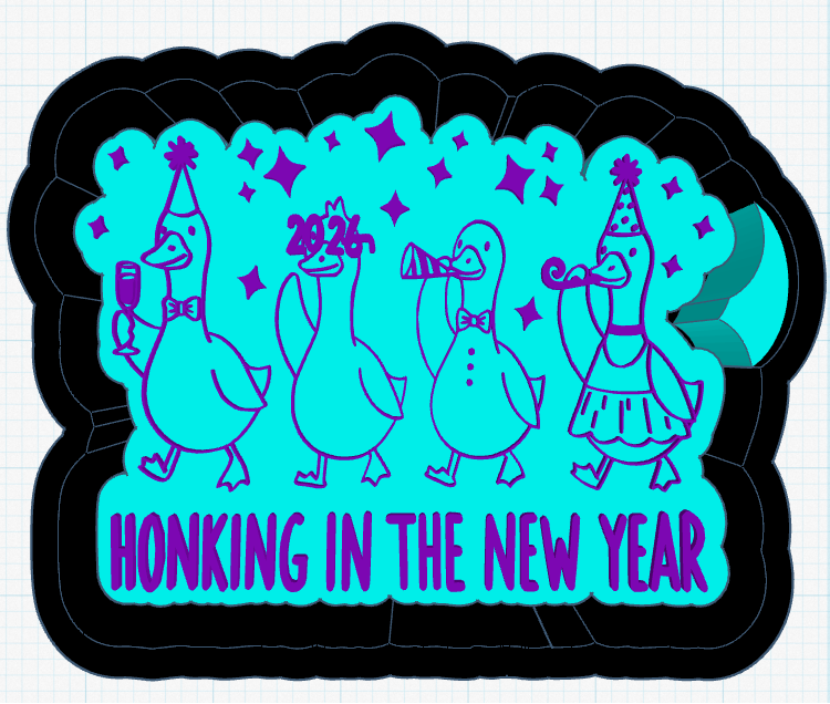 Honking New Year Silicone Mold