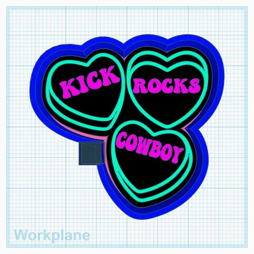 3 Hearts Kick Rocks Silicone Mold