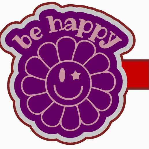Be Happy Flower Silicone Mold