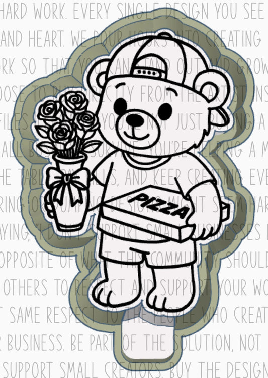 Pizza Roses Teddy Bear Silicone Mold