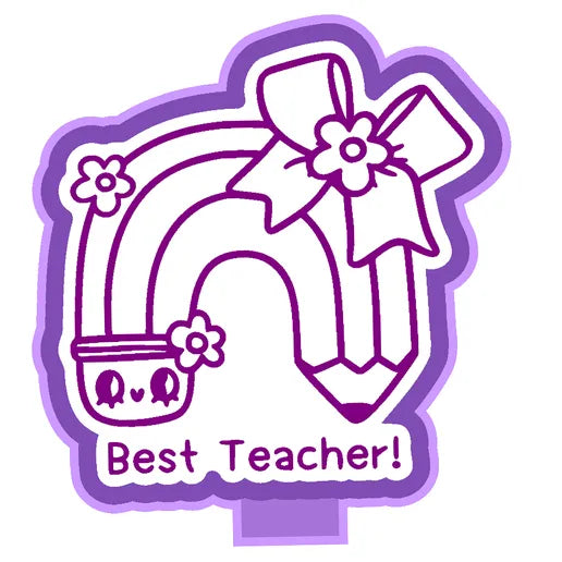 Best Teacher Rainbow Pencil Silicone Mold
