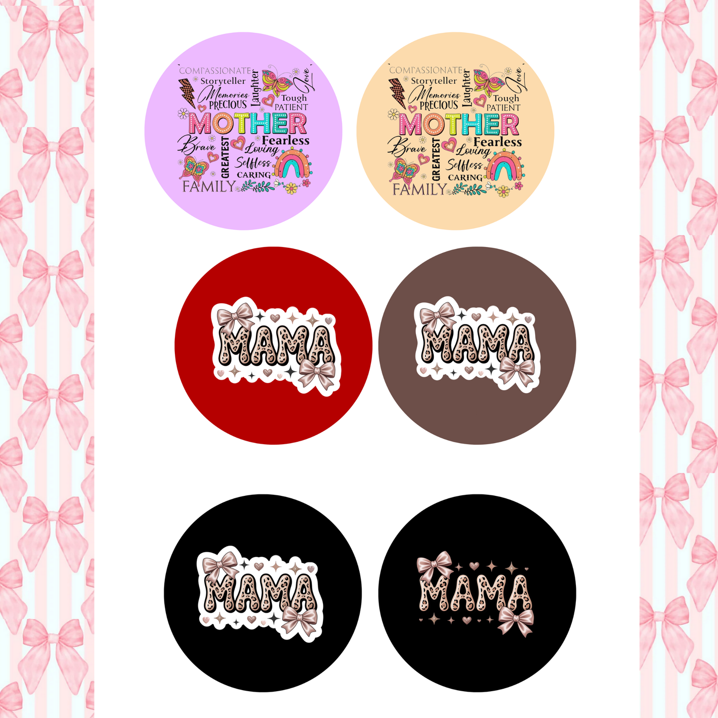 Mom 3" Round Cardstocks
