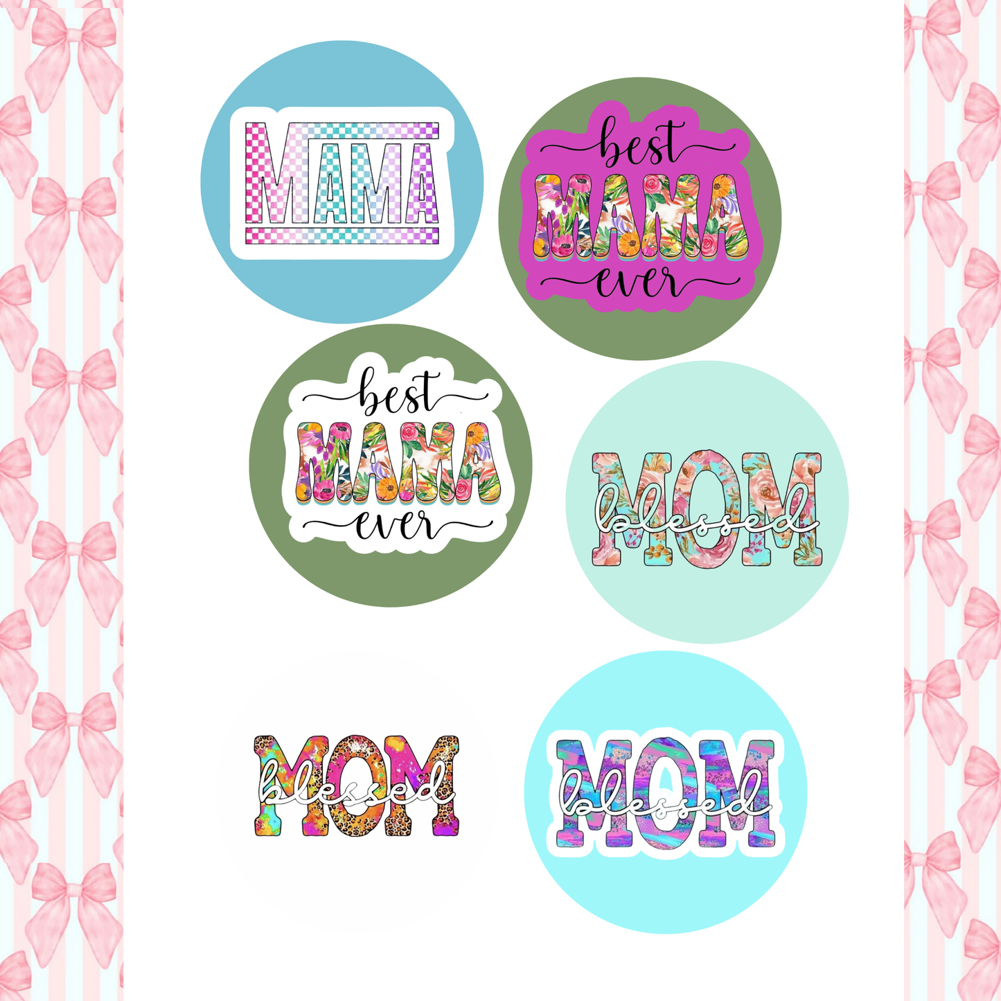 Mom 3" Round Cardstocks