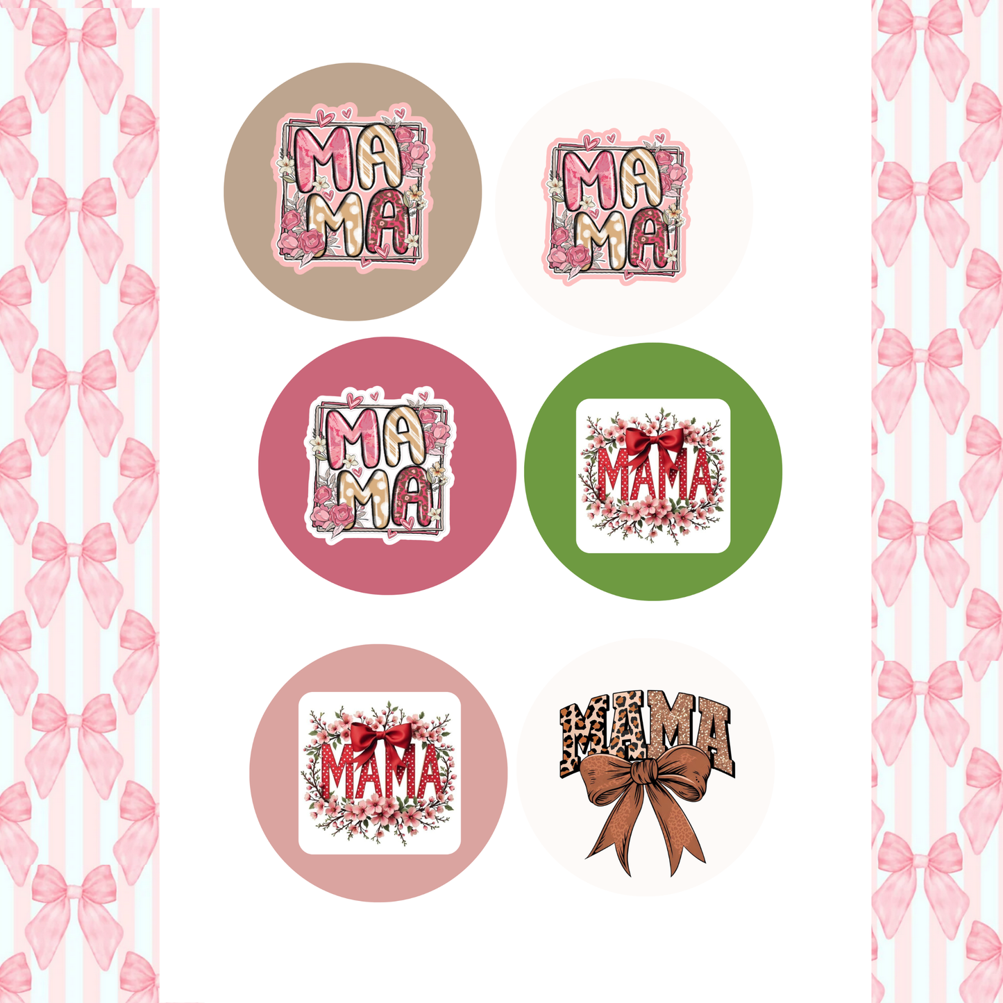 Mom 3" Round Cardstocks