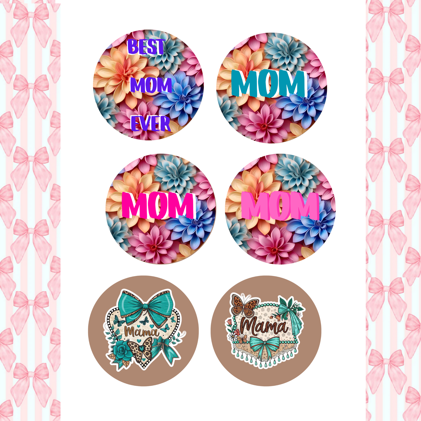 Mom 3" Round Cardstocks