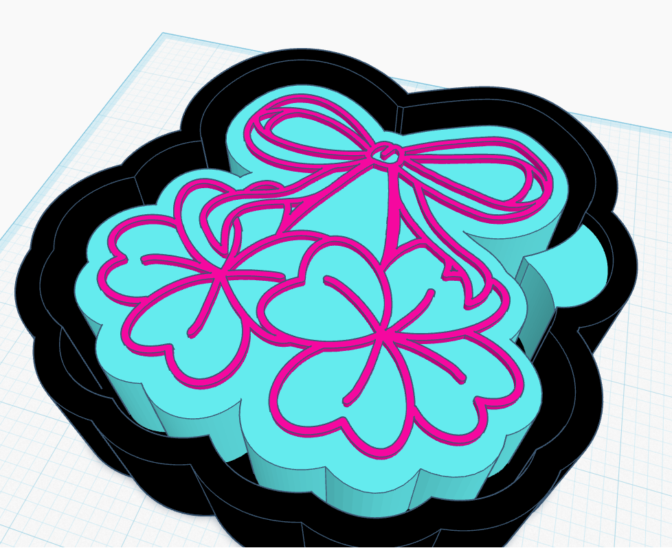 Bow Hanging Clovers Silicone Mold