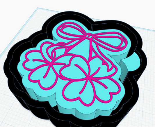 Bow Hanging Clovers Silicone Mold