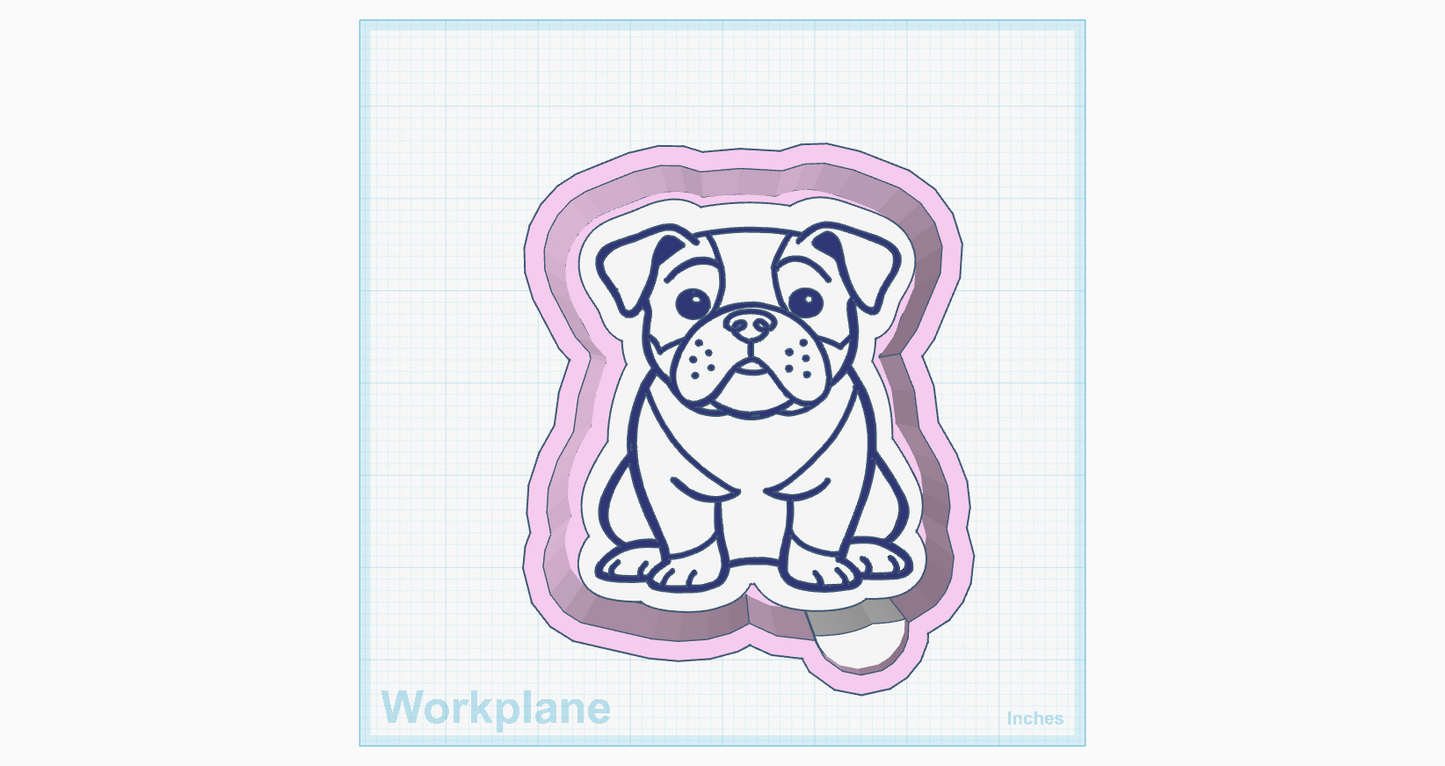 Bulldog Puppy Silicone Mold