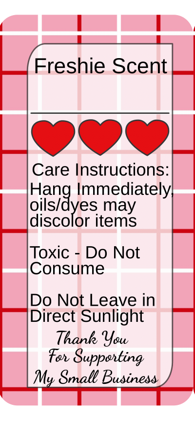 Scent Label / Care Instruction Stickers