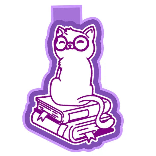 Cat and Book Stack Silicone Mold
