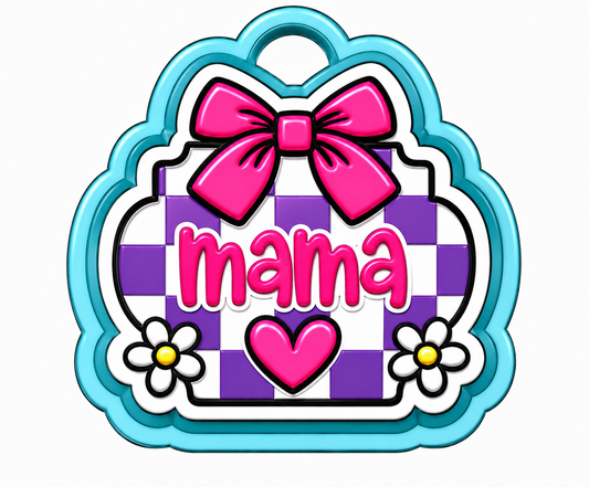 Checkered Mama with Bow Silicone Molds