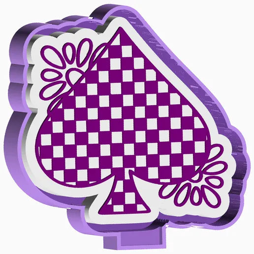 Checkered Spade with Concho Silicone Mold