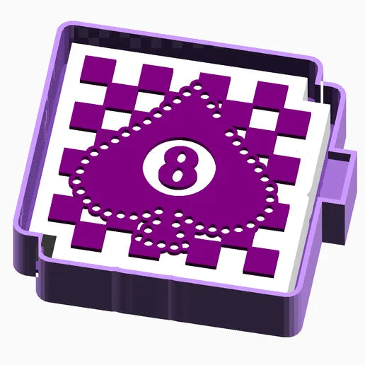 Checkered Spade with 8 Ball Silicone Mold