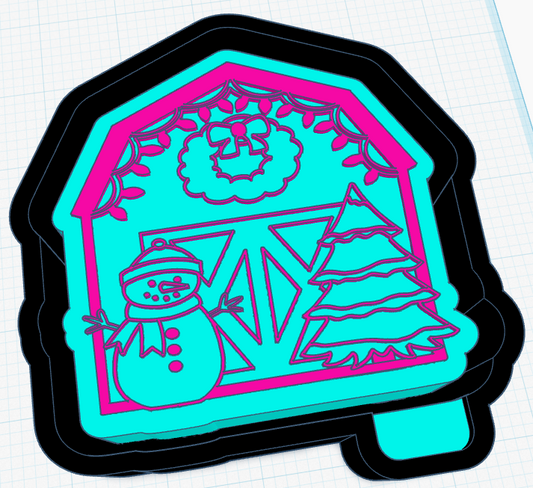 Winter Barn Silicone Mold