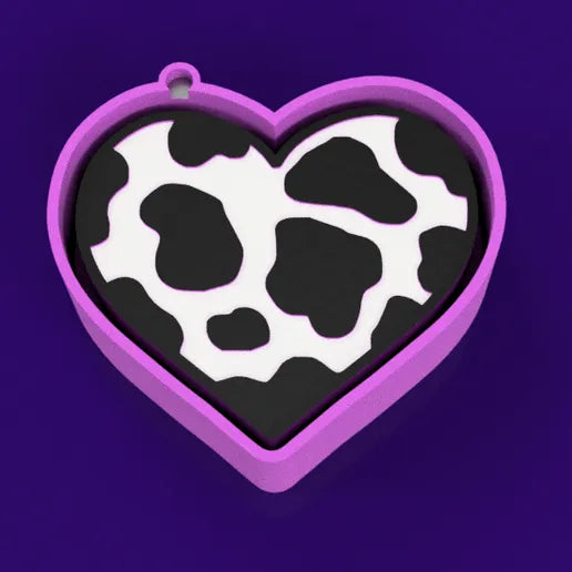 Cow Print Heart Silicone Mold