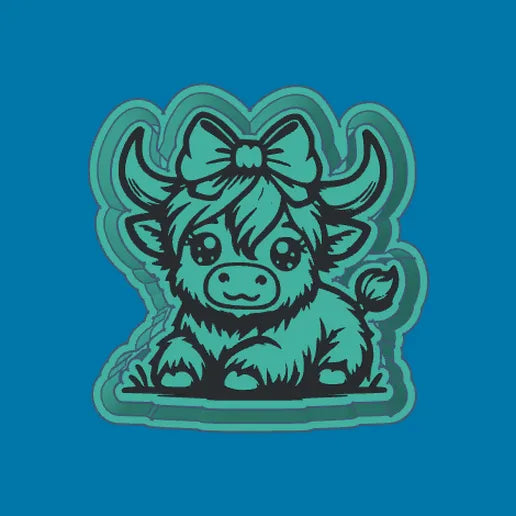Cute Cow with Bow Silicone Mold