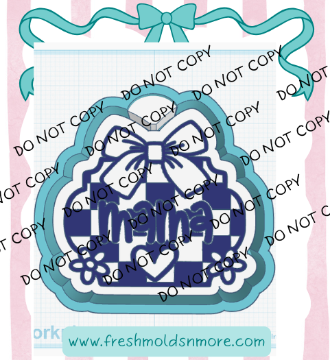 Checkered Mama with Bow Silicone Molds