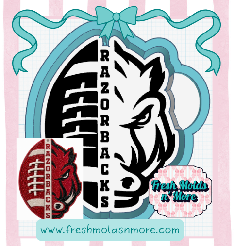 Razorbacks Football Silicone Mold