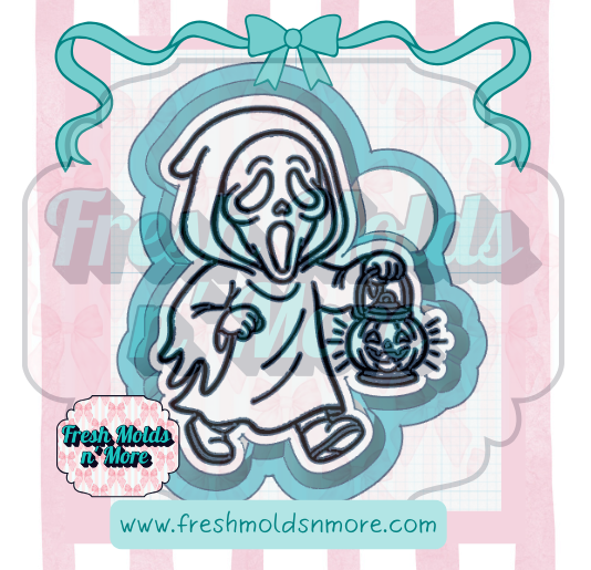 Screaming Ghost with Lantern Silicone Mold