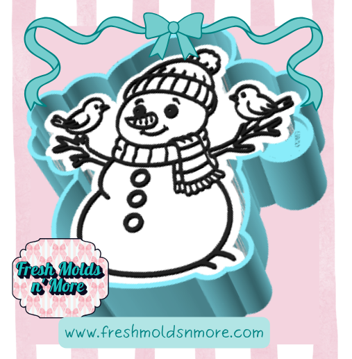 Snowman with Birds Freshie Mold
