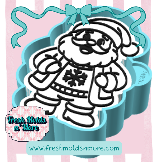 Santa Snowflake Sweater Freshie Mold