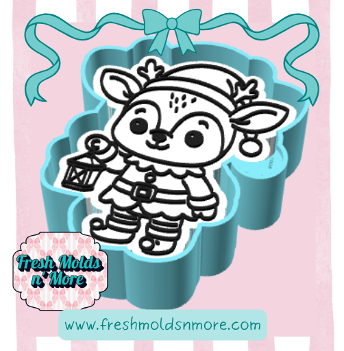 Reindeer Lantern Cutie Freshie Mold