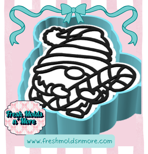 Christmas Candy Cane Gnome Freshie Mold
