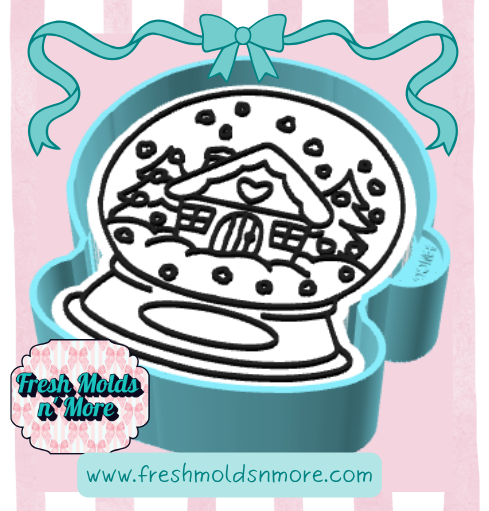 Christmas Cabin Snow Globe Freshie Mold