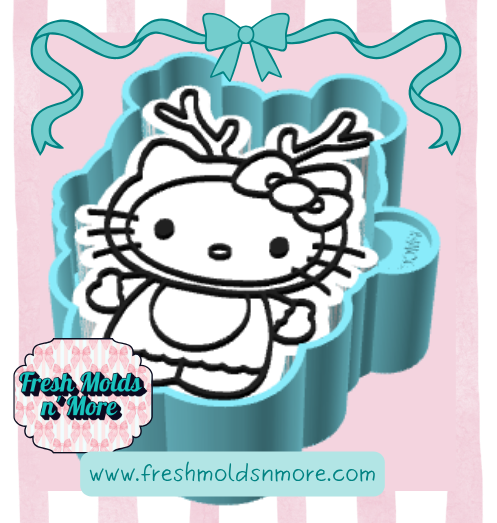 Christmas Reindeer Kitty Freshie Mold
