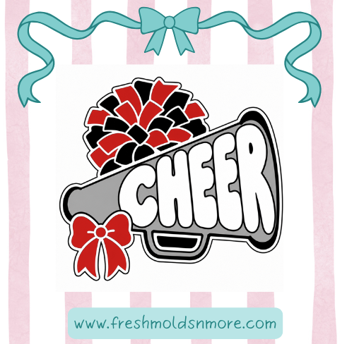 Cheer Megaphone and Poms Silicone Mold