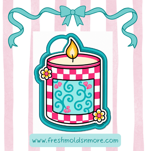 Flowery Checkered Candle Silicone Mold