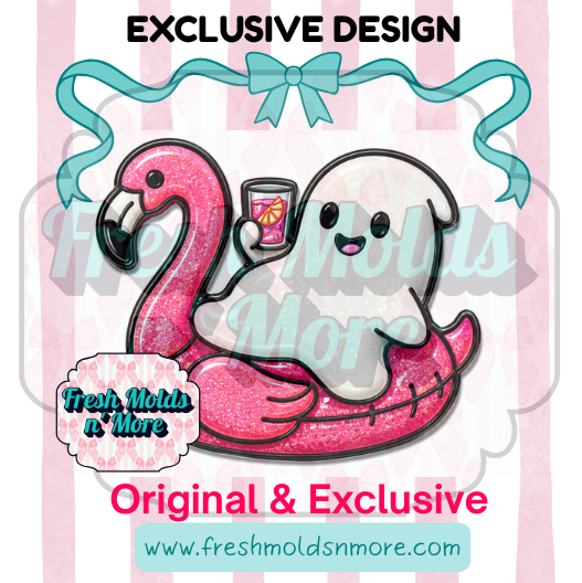 Ghostie Flamingo Floatie Silicone Mold