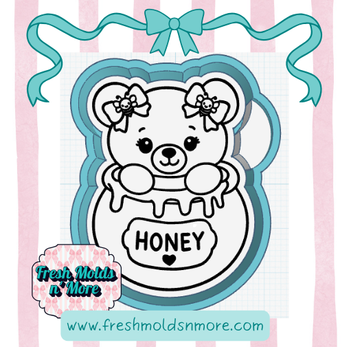 Teddy Bear with Honey Pot Silicone Mold